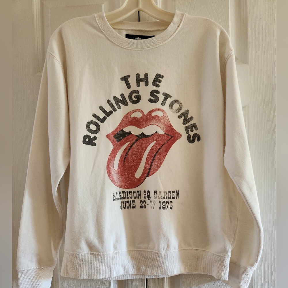 The Rolling Stones White Sweatshirt with Red Logo - Picture 2 of 4